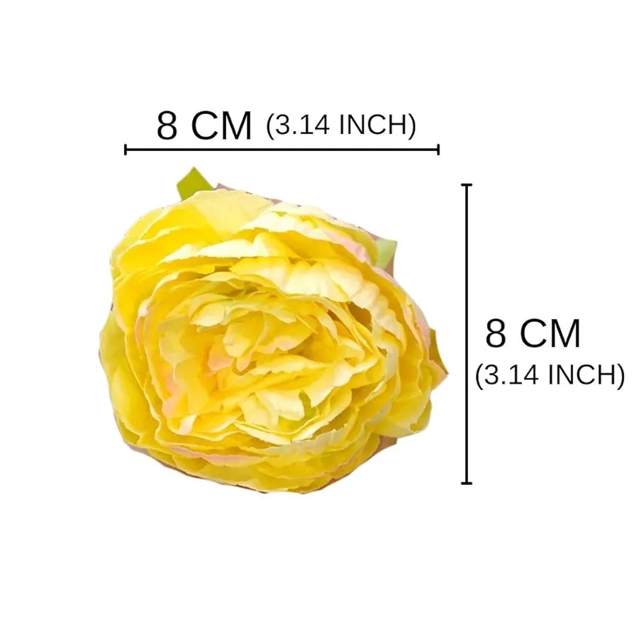 SATYAM KRAFT 6 Pcs Artificial Fabric Rose Flower Heads | Handmade Peony Style Flowers for DIY Crafting, Gift Packing, Bouquet Making, Wedding, Home & Event Decoration